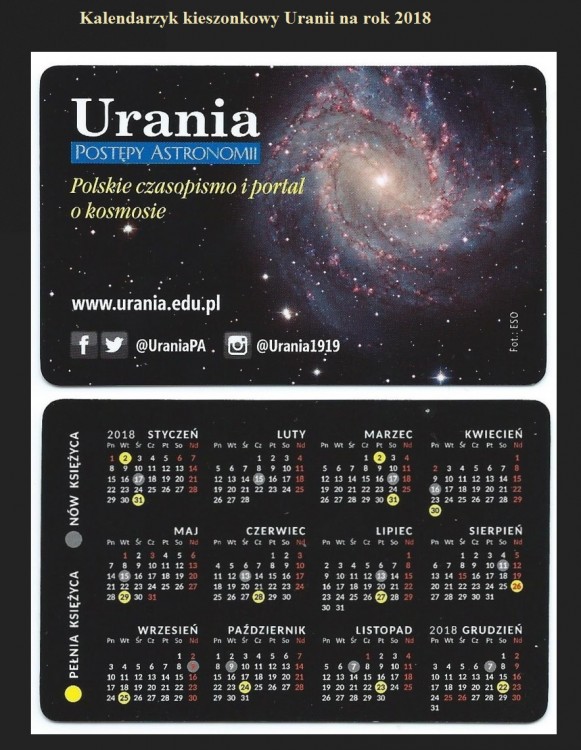Kalendarzyk kieszonkowy Uranii na rok 2018.jpg