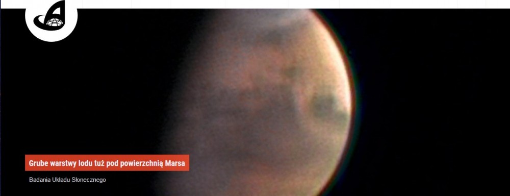 Grube warstwy lodu tuż pod powierzchnią Marsa.jpg