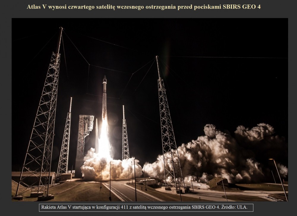 Atlas V wynosi czwartego satelitę wczesnego ostrzegania przed pociskami SBIRS GEO 4.jpg