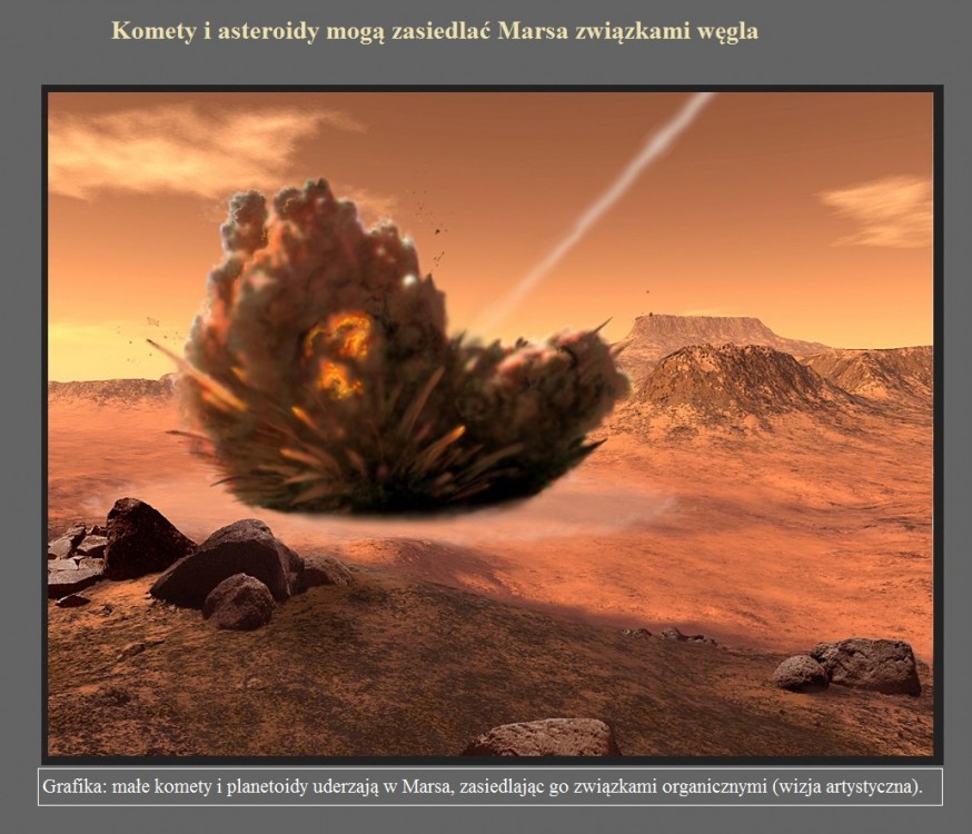 Komety i asteroidy mogą zasiedlać Marsa związkami węgla.jpg