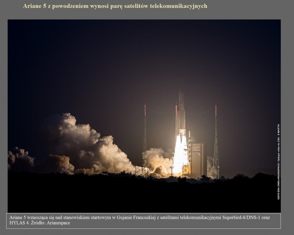 Ariane 5 z powodzeniem wynosi parę satelitów telekomunikacyjnych.jpg