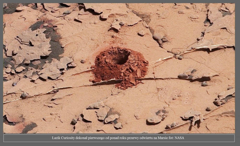 Nowa metoda przetestowana. Łazik Curiosity wierci po ponad roku przerwy2.jpg