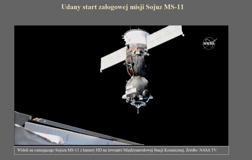 Udany start załogowej misji Sojuz MS-11.jpg