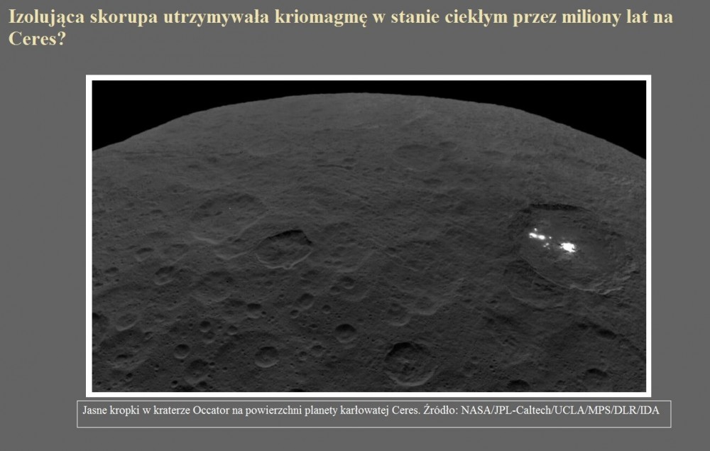 Izolująca skorupa utrzymywała kriomagmę w stanie ciekłym przez miliony lat na Ceres.jpg