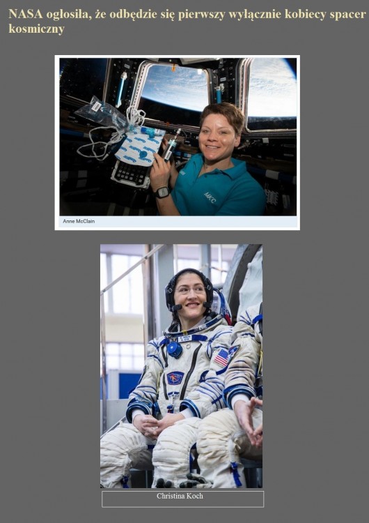 NASA ogłosiła, że odbędzie się pierwszy wyłącznie kobiecy spacer kosmiczny.jpg