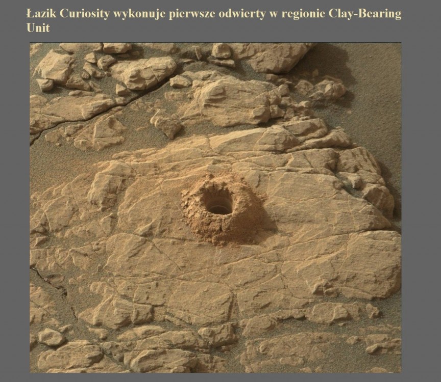 Łazik Curiosity wykonuje pierwsze odwierty w regionie Clay-Bearing Unit.jpg