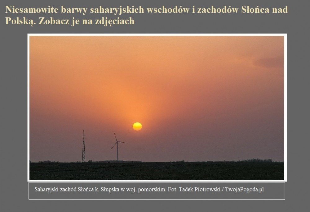 Niesamowite barwy saharyjskich wschodów i zachodów Słońca nad Polską. Zobacz je na zdjęciach.jpg