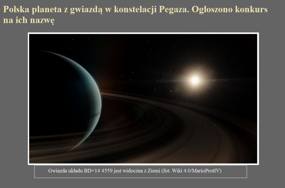 Polska planeta z gwiazdą w konstelacji Pegaza. Ogłoszono konkurs na ich nazwę.jpg