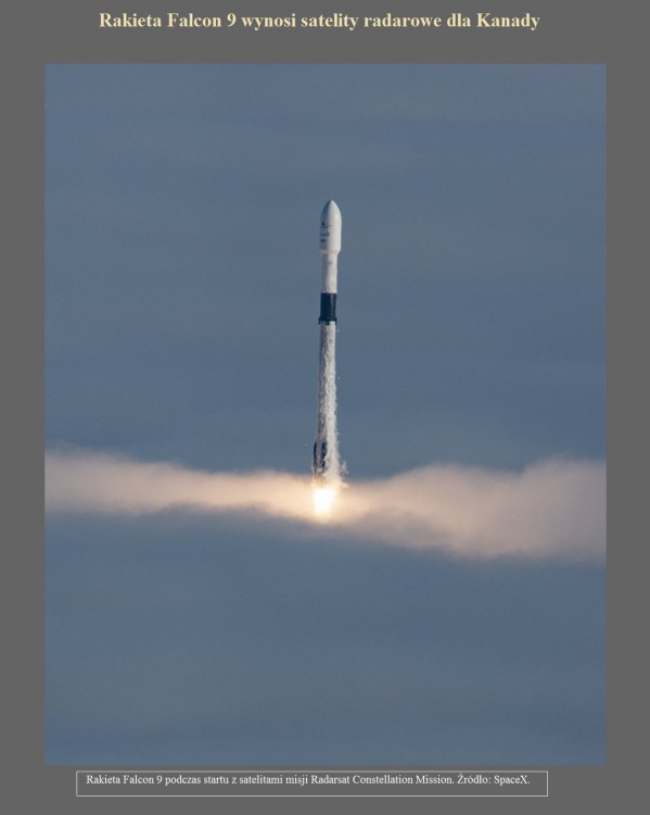 Rakieta Falcon 9 wynosi satelity radarowe dla Kanady.jpg