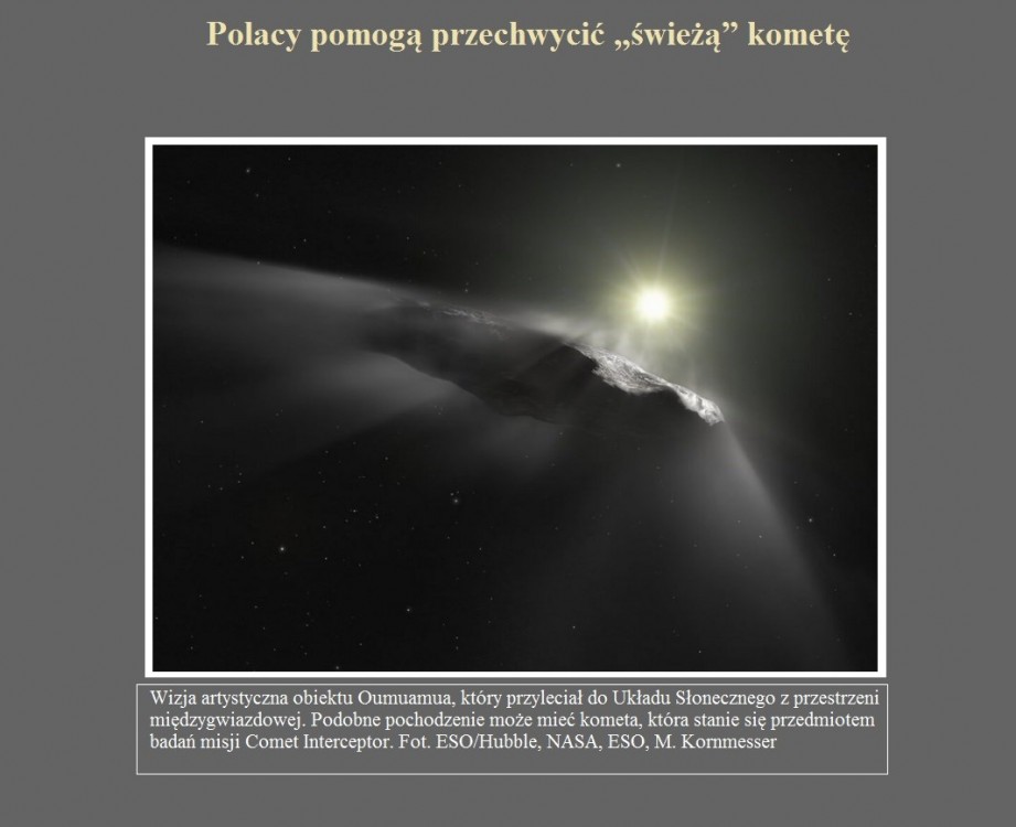 Polacy pomogą przechwycić świeżą kometę.jpg