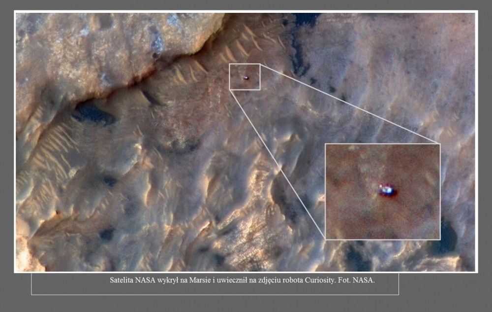Satelita NASA wykrył na Marsie i uwiecznił na zdjęciu robota Curiosity2.jpg
