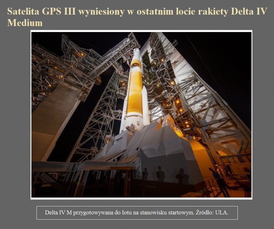 Satelita GPS III wyniesiony w ostatnim locie rakiety Delta IV Medium.jpg
