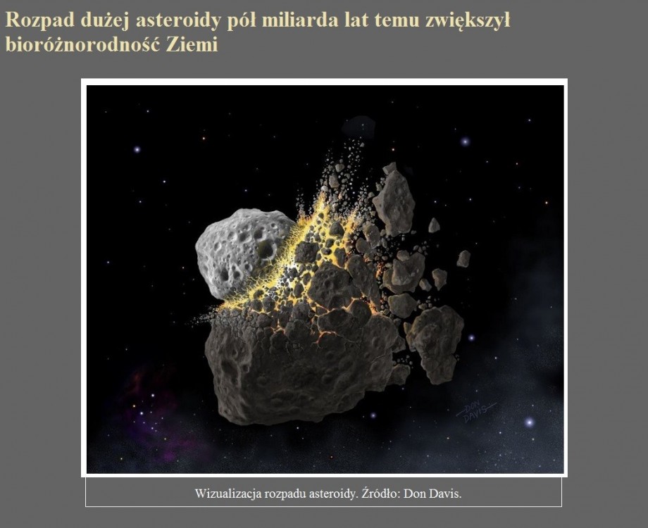 Rozpad dużej asteroidy pół miliarda lat temu zwiększył bioróżnorodność Ziemi.jpg