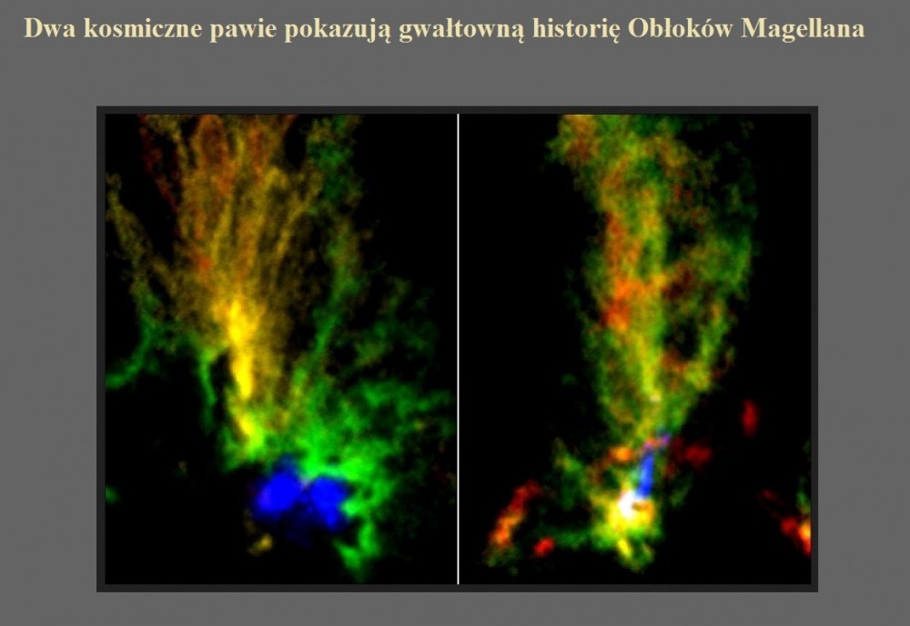 Dwa kosmiczne pawie pokazują gwałtowną historię Obłoków Magellana.jpg