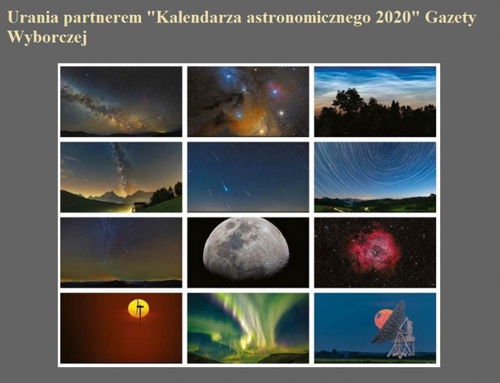 Urania partnerem Kalendarza astronomicznego 2020 Gazety Wyborczej.jpg