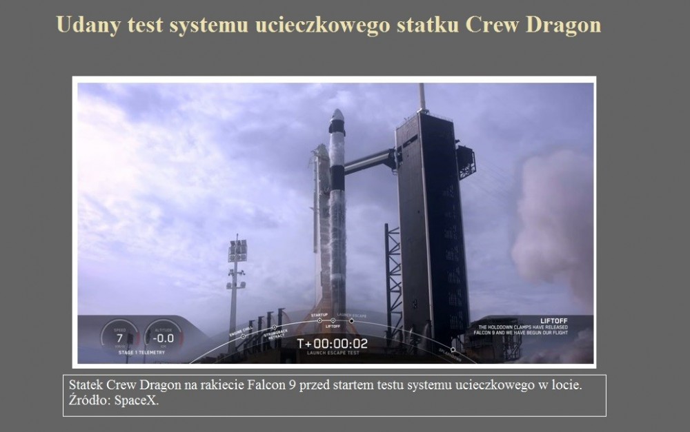 Udany test systemu ucieczkowego statku Crew Dragon.jpg