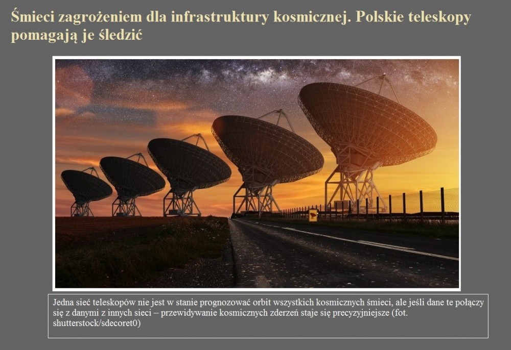 Śmieci zagrożeniem dla infrastruktury kosmicznej. Polskie teleskopy pomagają je śledzić.jpg