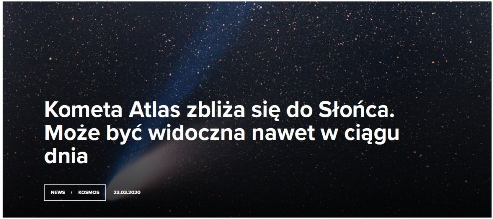 Kometa Atlas zbliża się do Słońca. Może być widoczna nawet w ciągu dnia.jpg