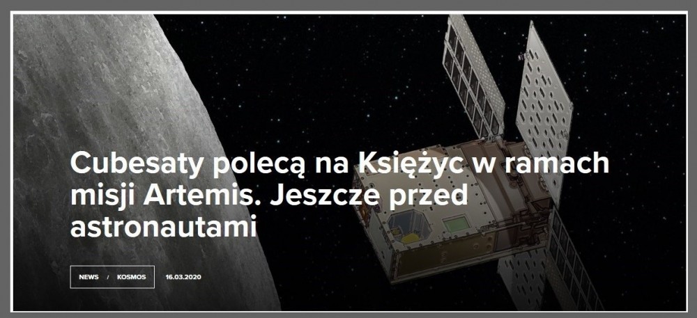 Cubesaty polecą na Księżyc w ramach misji Artemis. Jeszcze przed astronautami.jpg
