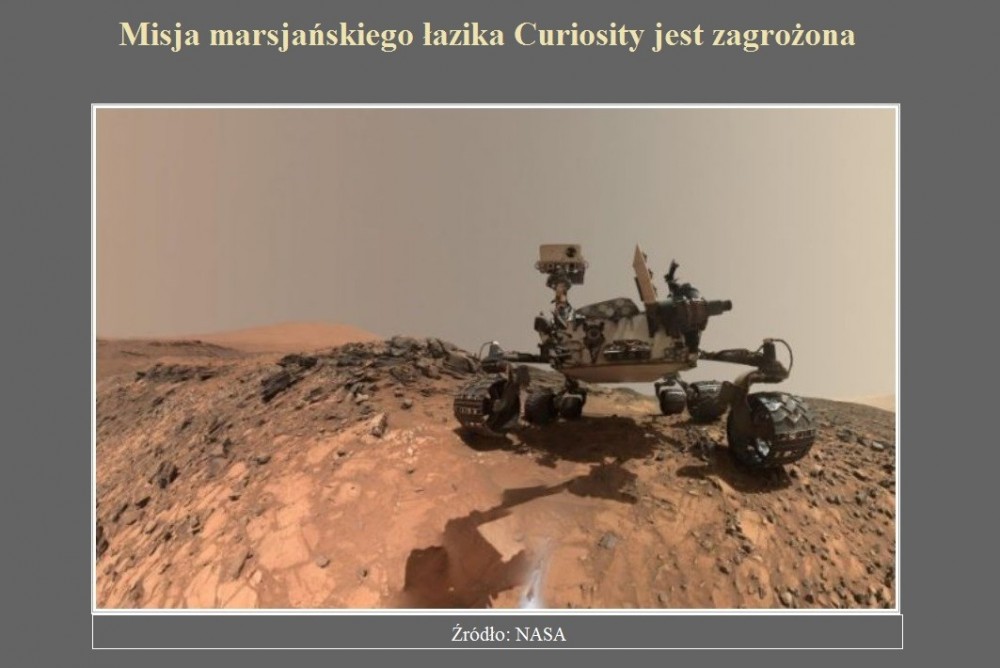 Misja marsjańskiego łazika Curiosity jest zagrożona.jpg