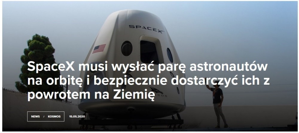 SpaceX musi wysłać parę astronautów na orbitę i bezpiecznie dostarczyć ich z powrotem na Ziemię.jpg