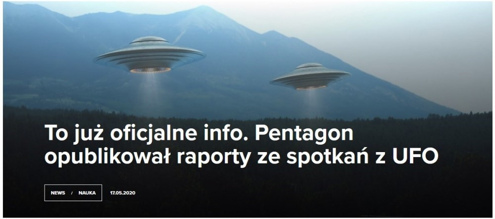 To już oficjalne info. Pentagon opublikował raporty ze spotkań z UFO.jpg