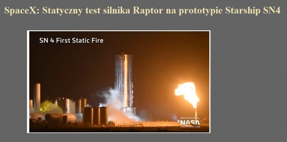 SpaceX  Statyczny test silnika Raptor na prototypie Starship SN4.jpg