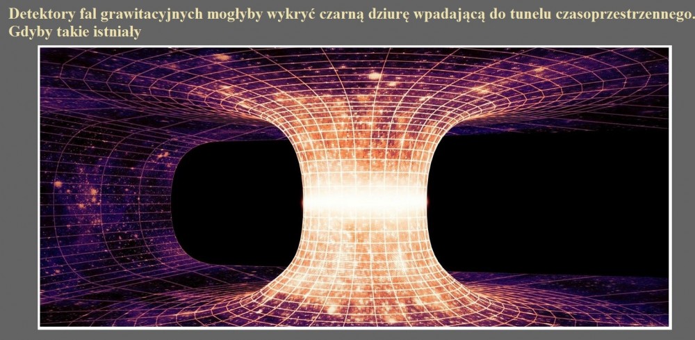 Detektory fal grawitacyjnych mogłyby wykryć czarną dziurę wpadającą do tunelu czasoprzestrzennego. Gdyby takie istniały.jpg