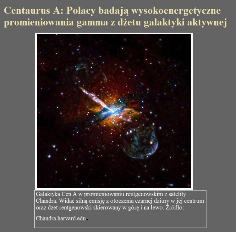 Centaurus A Polacy badają wysokoenergetyczne promieniowania gamma z dżetu galaktyki aktywnej.jpg