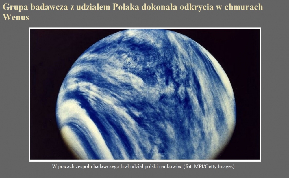 Grupa badawcza z udziałem Polaka dokonała odkrycia w chmurach Wenus.jpg