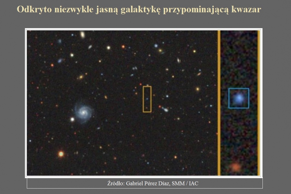 Odkryto niezwykle jasną galaktykę przypominającą kwazar.jpg