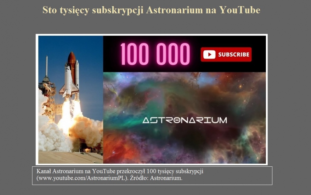Sto tysięcy subskrypcji Astronarium na YouTube.jpg