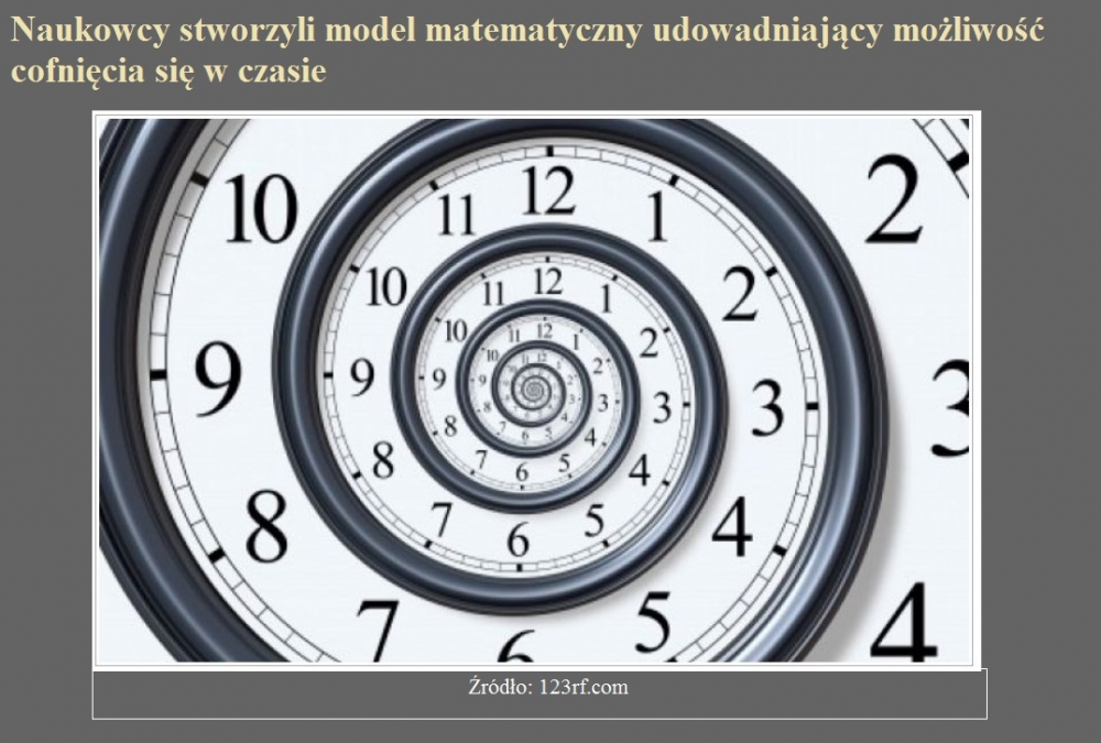 Naukowcy stworzyli model matematyczny udowadniający możliwość cofnięcia się w czasie.jpg