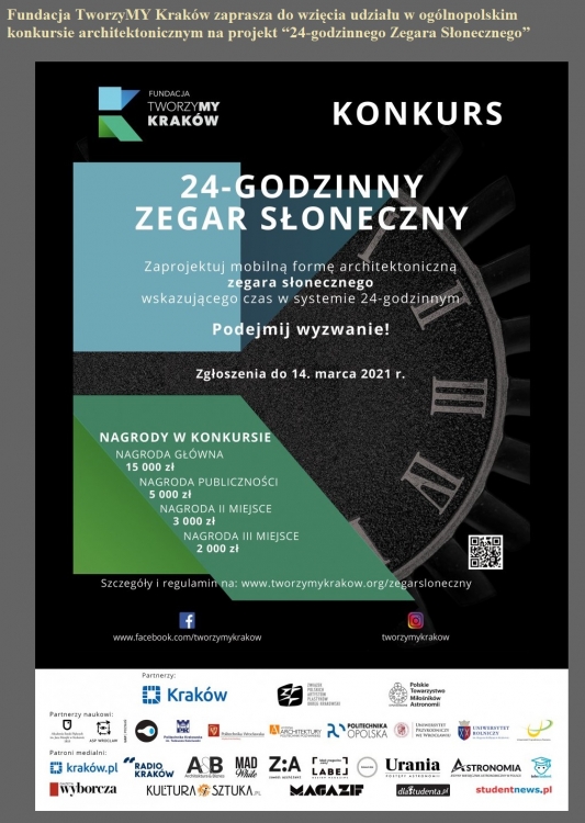Fundacja TworzyMY Kraków zaprasza do wzięcia udziału w ogólnopolskim konkursie architektonicznym na projekt 24-godzinnego Zegara Słonecznego.jpg