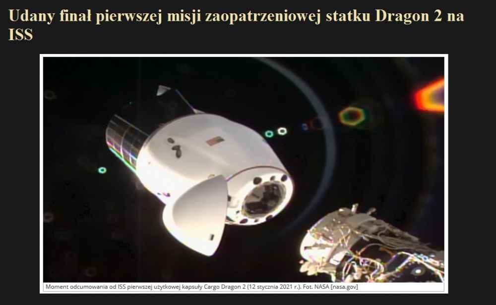 Udany finał pierwszej misji zaopatrzeniowej statku Dragon 2 na ISS.jpg