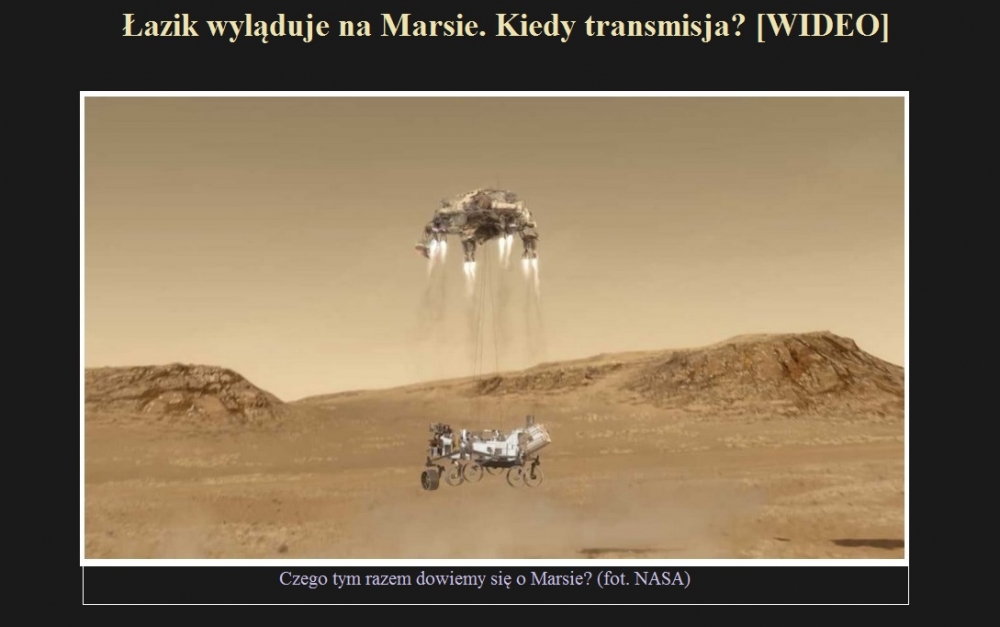 Łazik wyląduje na Marsie. Kiedy transmisja [WIDEO].jpg