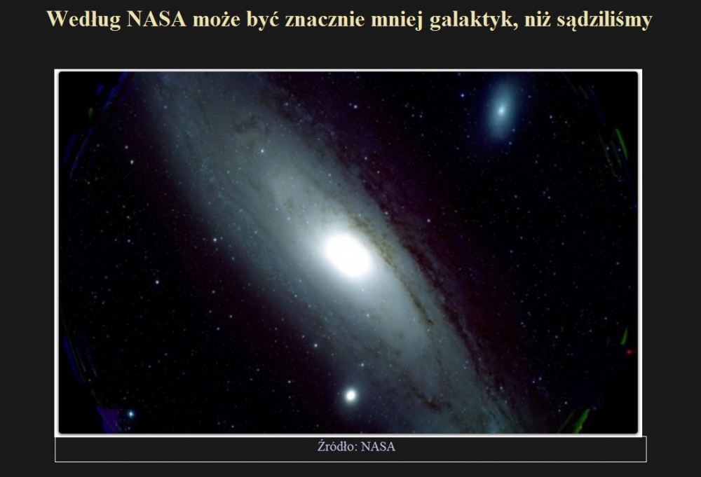 Według NASA może być znacznie mniej galaktyk, niż sądziliśmy.jpg