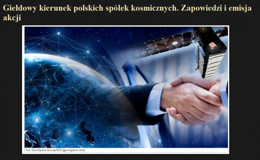 Giełdowy kierunek polskich spółek kosmicznych. Zapowiedzi i emisja akcji.jpg