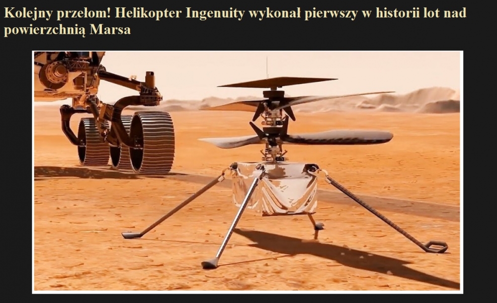 Kolejny przełom Helikopter Ingenuity wykonał pierwszy w historii lot nad powierzchnią Marsa.jpg