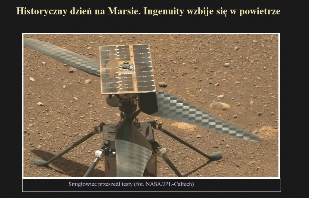 Historyczny dzień na Marsie. Ingenuity wzbije się w powietrze.jpg
