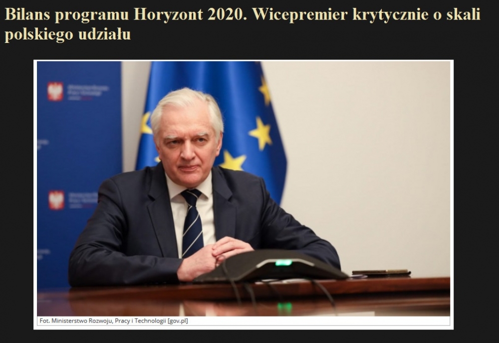 Bilans programu Horyzont 2020. Wicepremier krytycznie o skali polskiego udziału.jpg