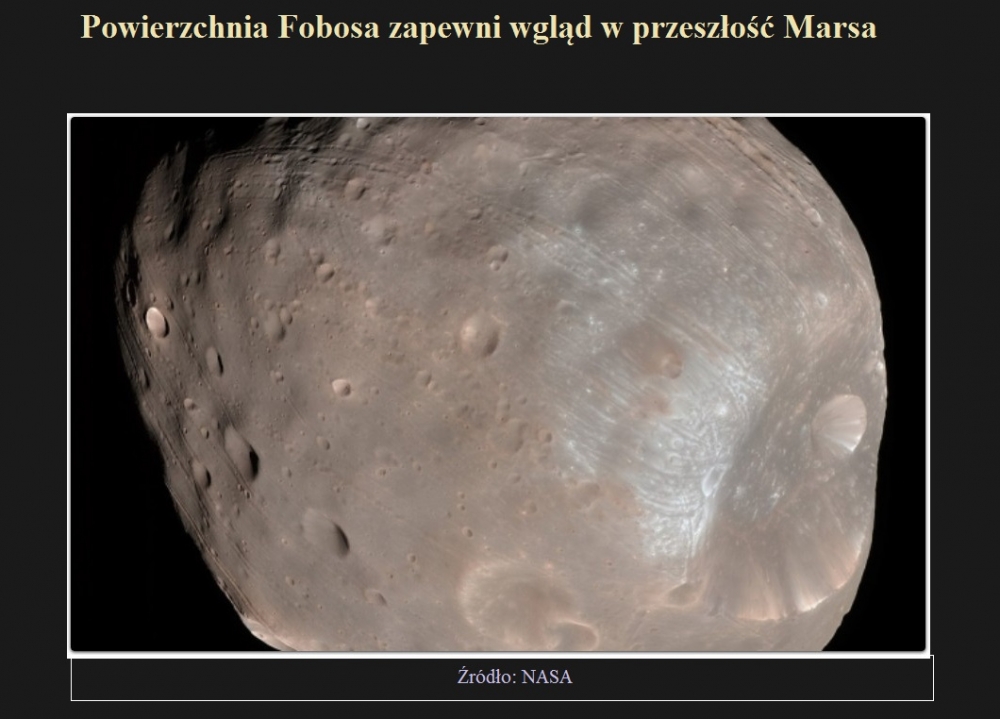 Powierzchnia Fobosa zapewni wgląd w przeszłość Marsa.jpg