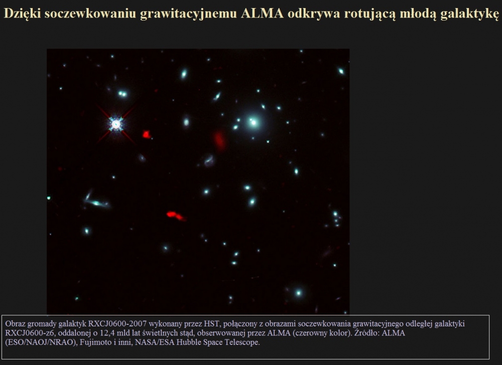 Dzięki soczewkowaniu grawitacyjnemu ALMA odkrywa rotującą młodą galaktykę.jpg