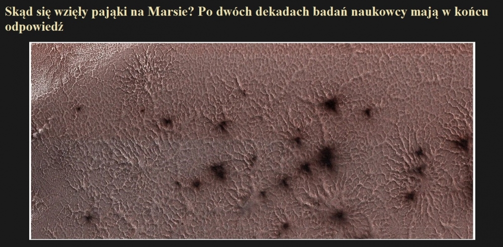 Skąd się wzięły pająki na Marsie Po dwóch dekadach badań naukowcy mają w końcu odpowiedź.jpg
