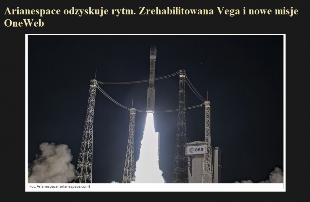 Arianespace odzyskuje rytm. Zrehabilitowana Vega i nowe misje OneWeb.jpg