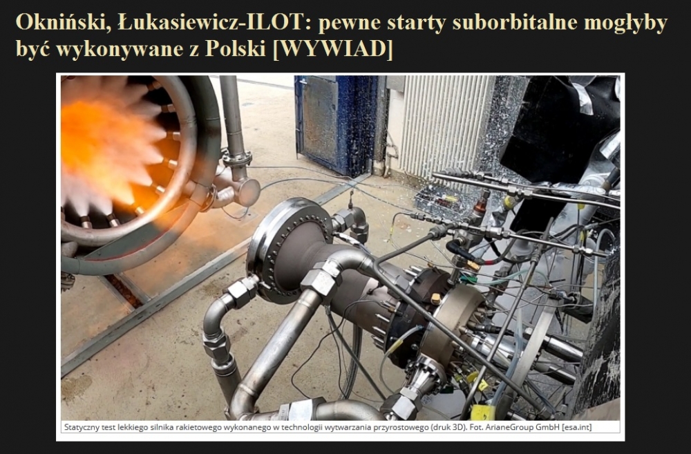Okniński, Łukasiewicz-ILOT pewne starty suborbitalne mogłyby być wykonywane z Polski [WYWIAD].jpg