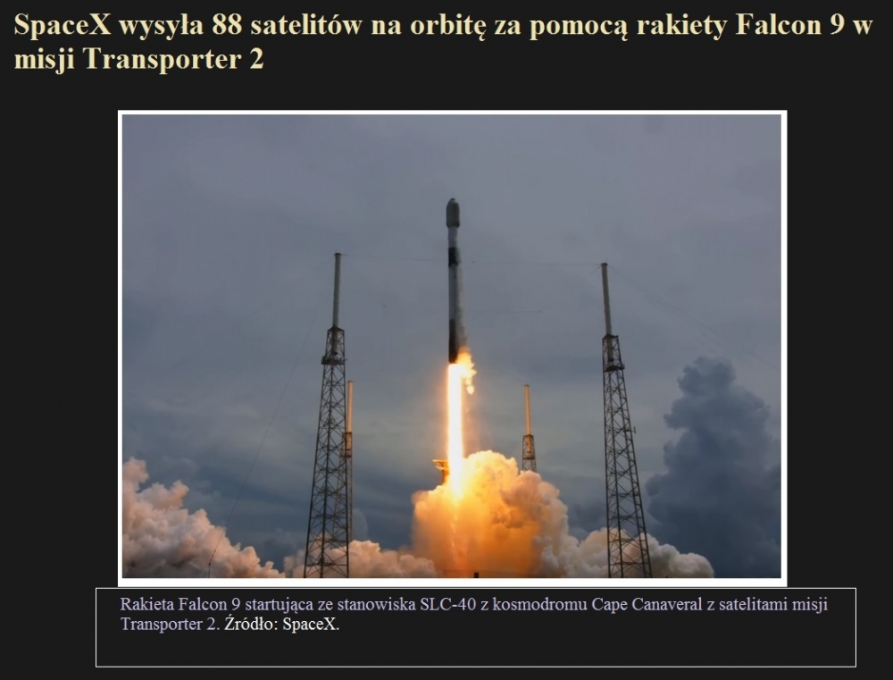 SpaceX wysyła 88 satelitów na orbitę za pomocą rakiety Falcon 9 w misji Transporter 2.jpg