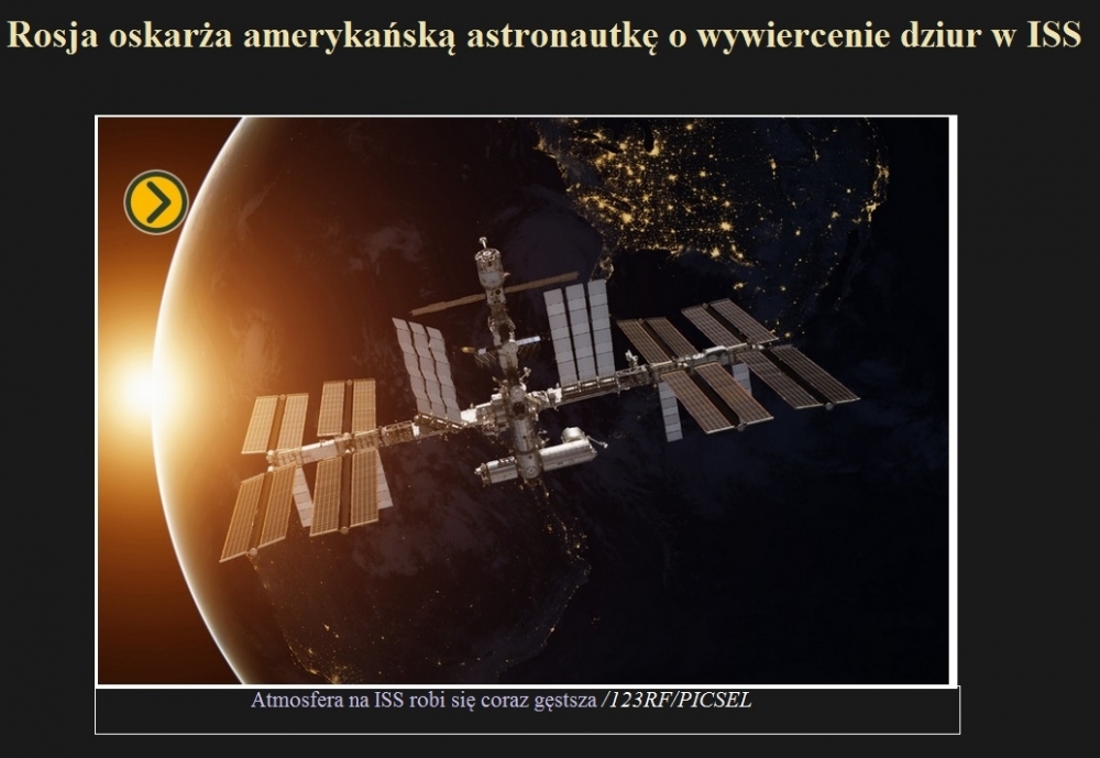 Rosja oskarża amerykańską astronautkę o wywiercenie dziur w ISS.jpg