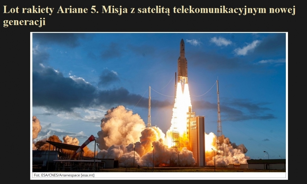 Lot rakiety Ariane 5. Misja z satelitą telekomunikacyjnym nowej generacji.jpg