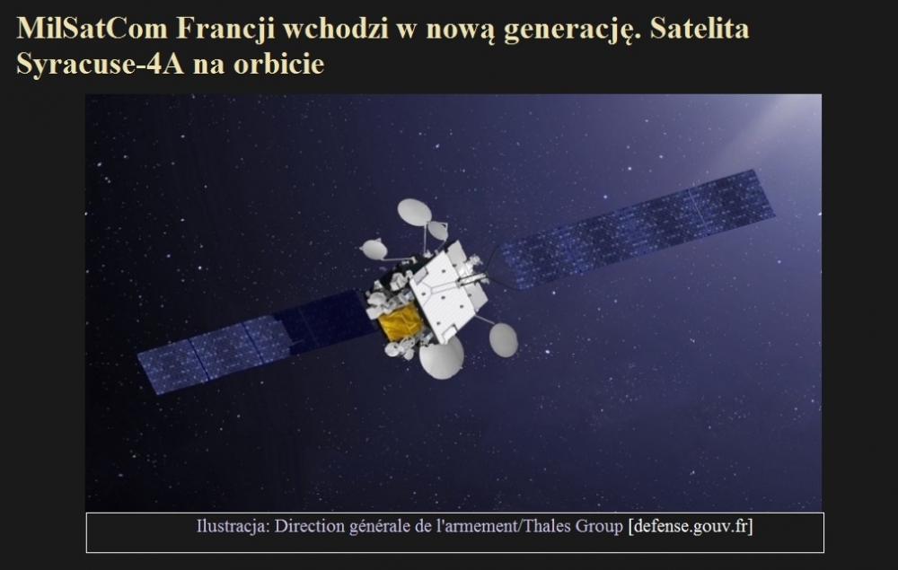MilSatCom Francji wchodzi w nową generację. Satelita Syracuse-4A na orbicie.jpg